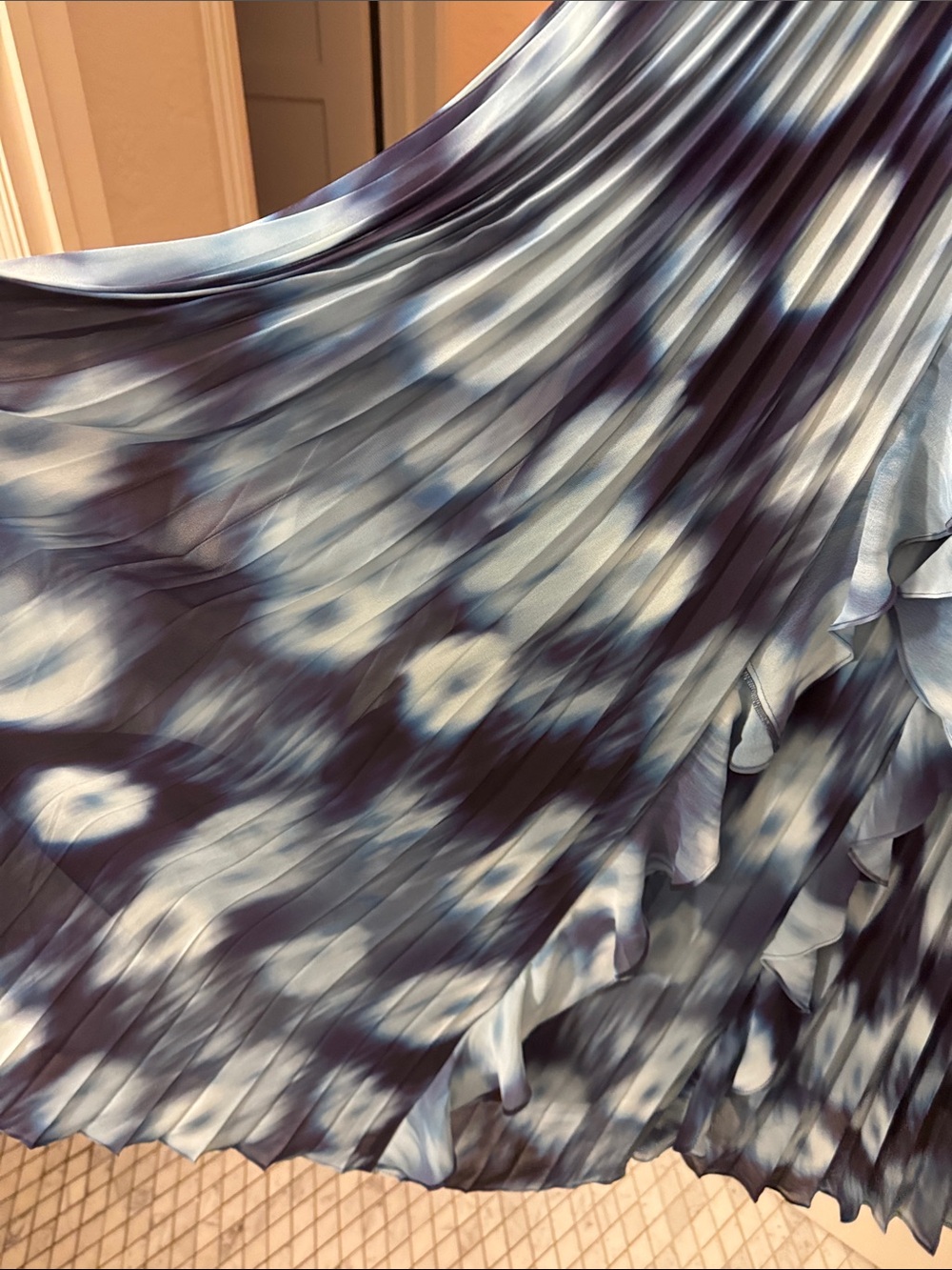 J.Crew Collection chiffon ruffle dress in blurry floral print CO422 - Picture 11 of 14